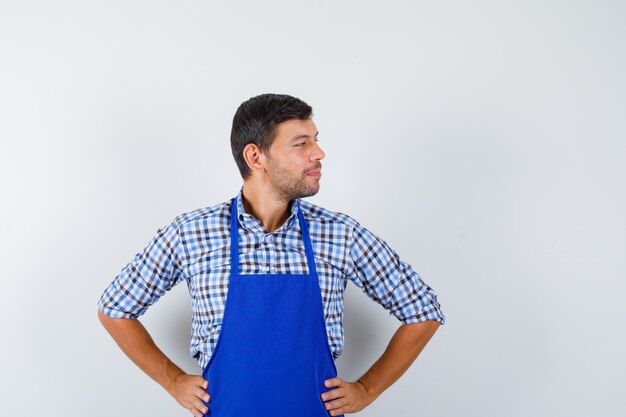 Expressive young man posing in the studio