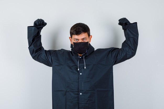 Expressive young man posing in the studio