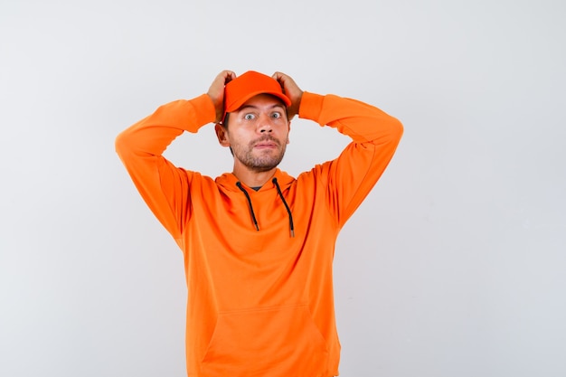 Expressive young man posing in the studio