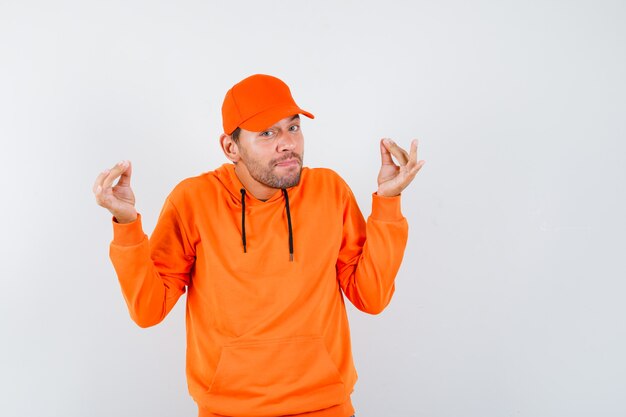 Expressive young man posing in the studio