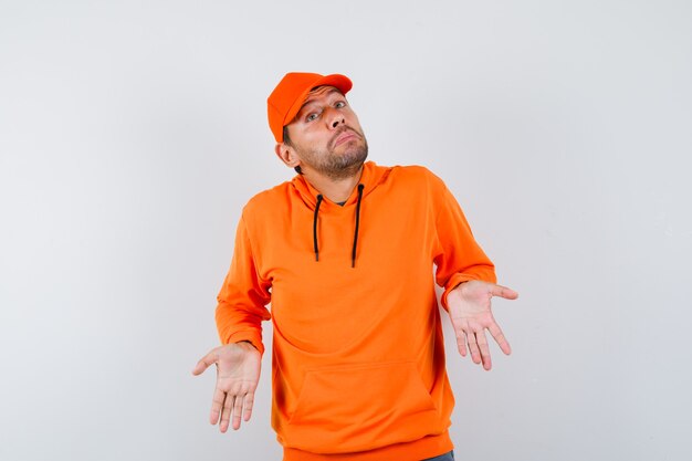 Expressive young man posing in the studio