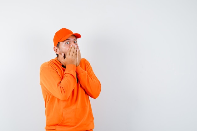 Expressive young man posing in the studio