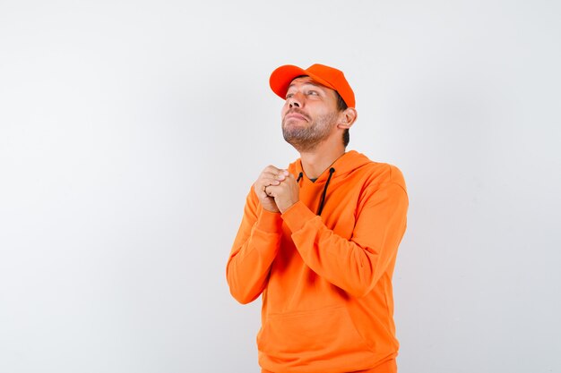 Expressive young man posing in the studio