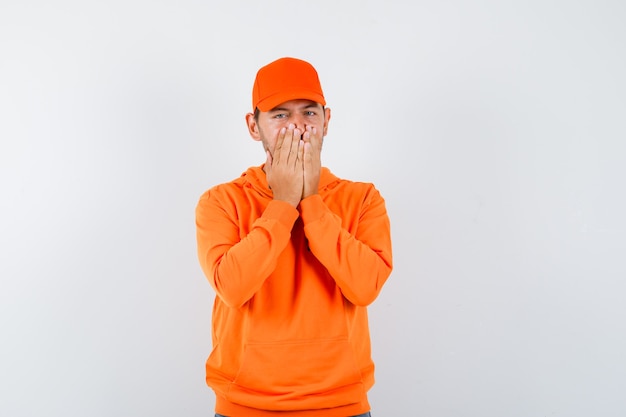 Expressive young man posing in the studio