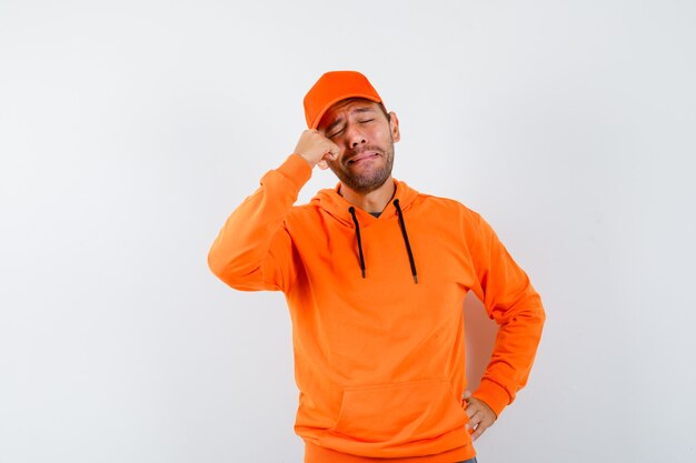 Expressive young man posing in the studio