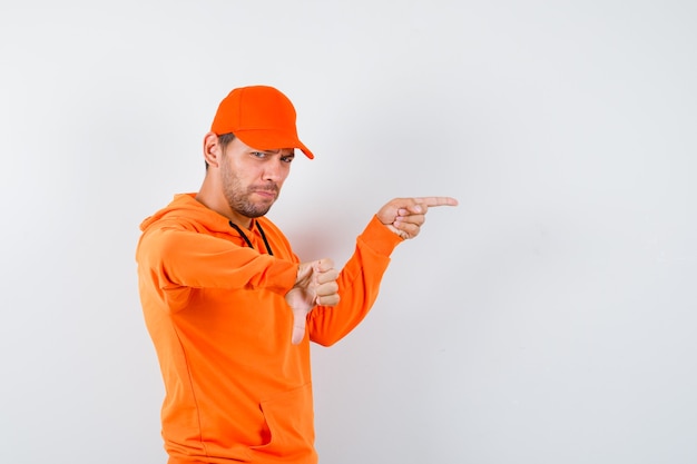 Expressive young man posing in the studio