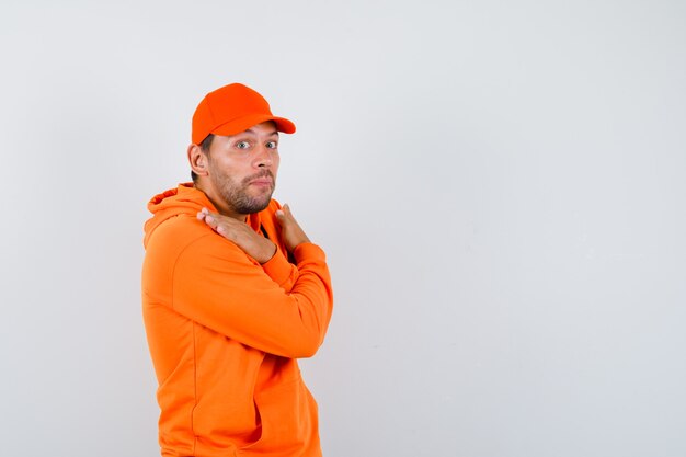 Expressive young man posing in the studio