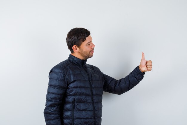 expressive young man posing in the studio