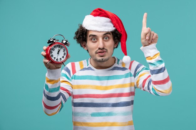 Expressive young man posing for winter holidays