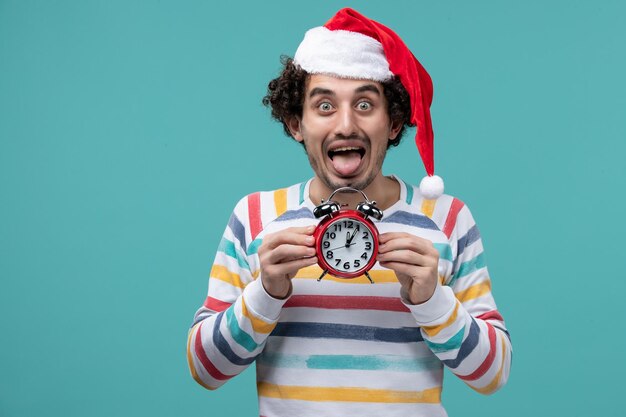 Expressive young man posing for winter holidays