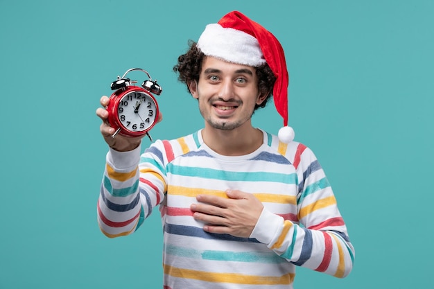 Expressive young man posing for winter holidays