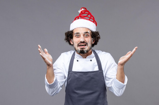 Expressive young man posing for winter holidays