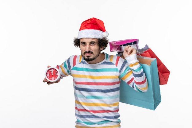 Expressive young man posing for winter holidays