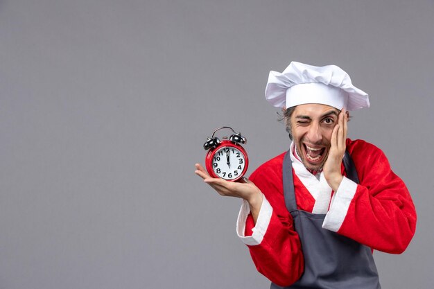 Expressive young man posing for winter holidays