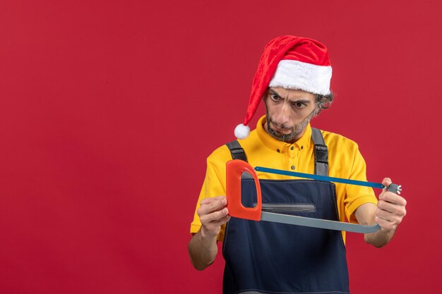 Expressive young man posing for winter holidays