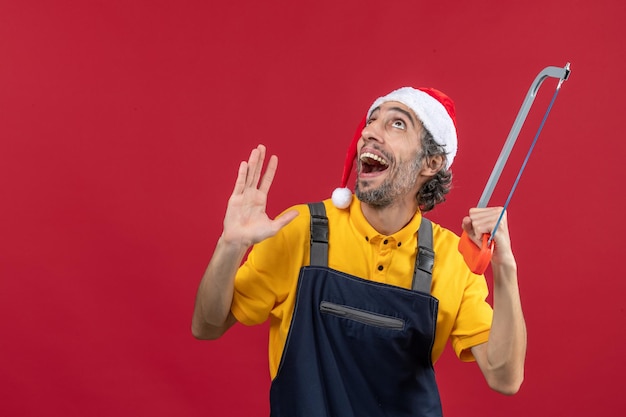 Expressive young man posing for winter holidays