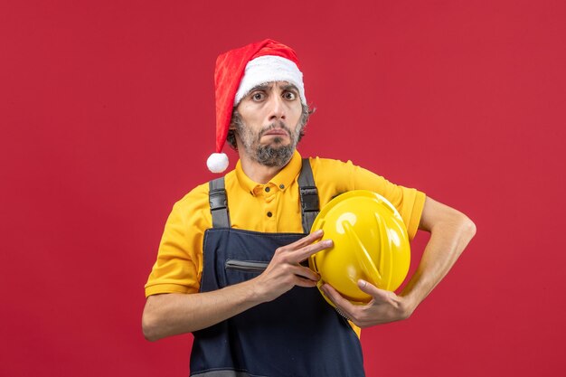 Expressive young man posing for winter holidays