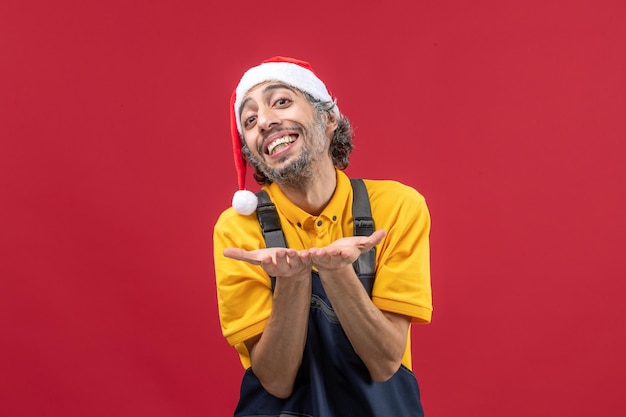 Expressive young man posing for winter holidays