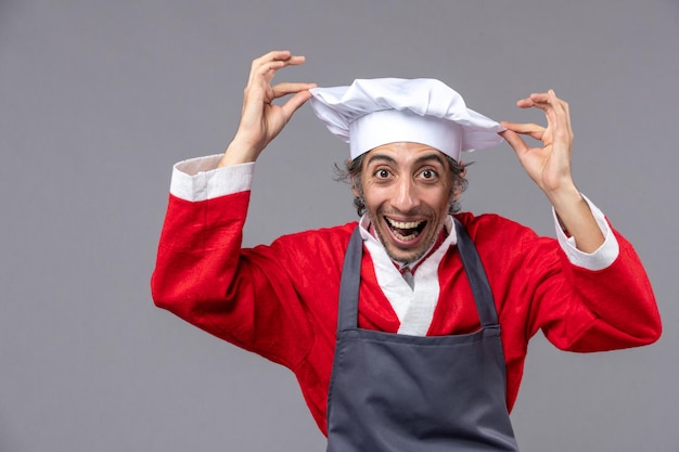 Expressive young man posing for winter holidays