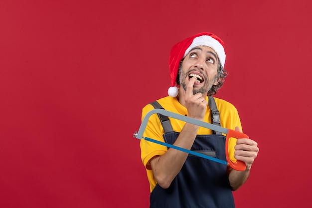 Free photo expressive young man posing for winter holidays