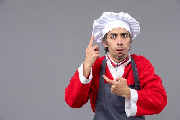 Expressive young man posing for winter holidays