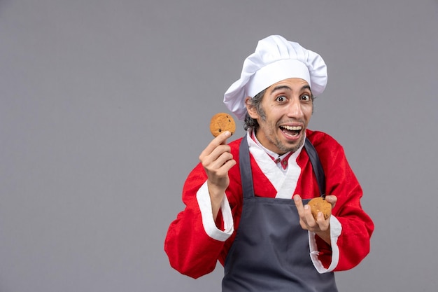 Expressive young man posing for winter holidays