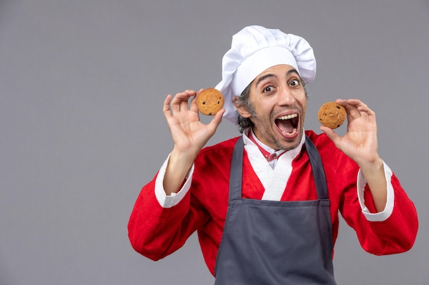 Expressive young man posing for winter holidays