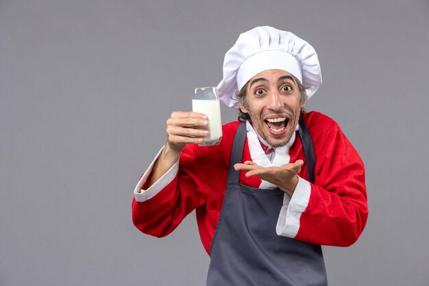 Expressive young man posing for winter holidays