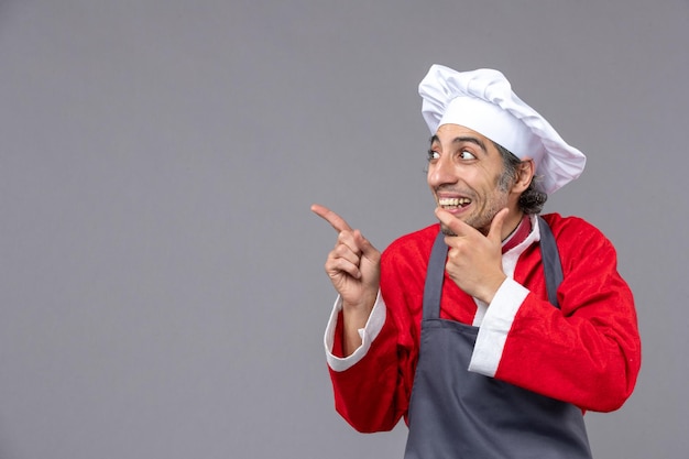 Expressive young man posing for winter holidays