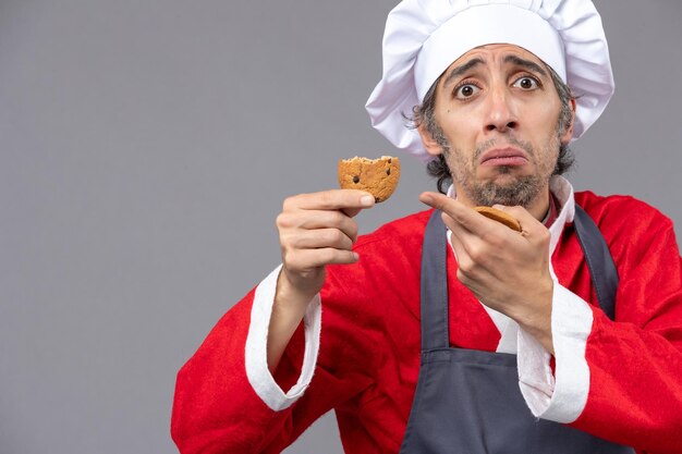 Expressive young man posing for winter holidays