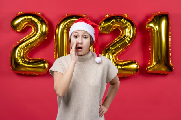 Expressive young person posing for New year Eve