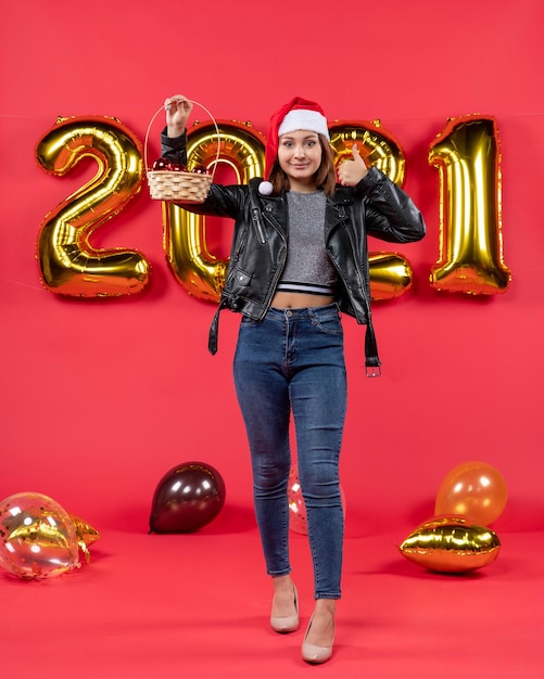 Expressive young person posing for New year Eve