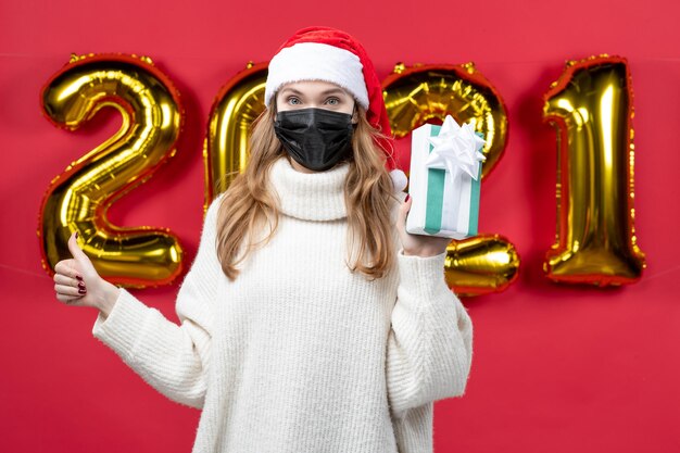 Expressive young person posing for New year Eve