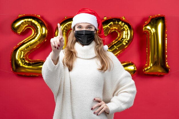 Expressive young person posing for New year Eve