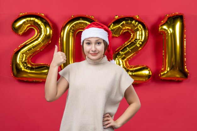 Expressive young person posing for New year Eve