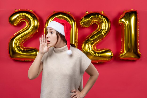 Expressive young person posing for New year Eve