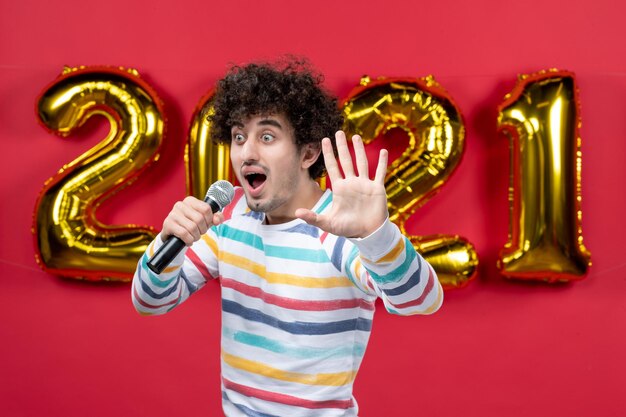 Free photo expressive young person posing for new year eve