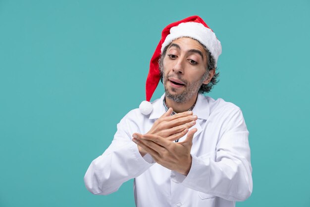 Expressive young person posing for winter holidays