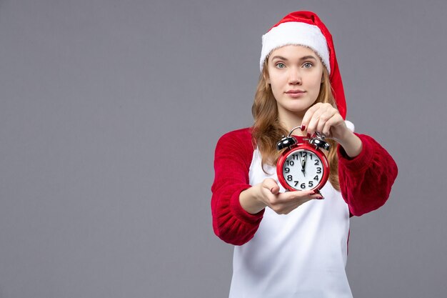 Expressive young person posing for winter holidays