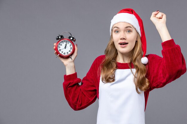 Expressive young person posing for winter holidays