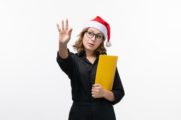 Expressive young person posing for winter holidays