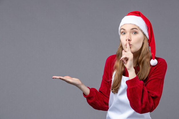 Expressive young person posing for winter holidays