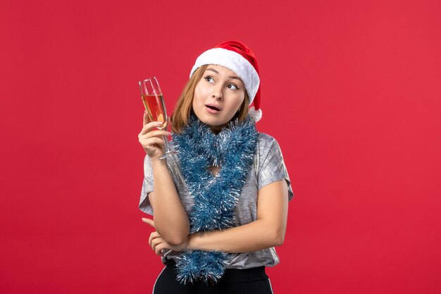 Expressive young woman posing for Christmas