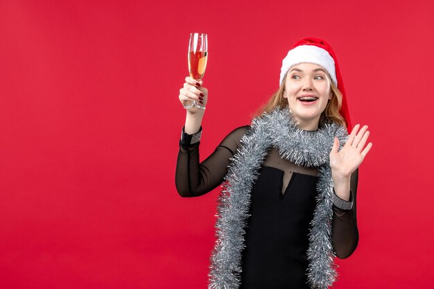 Expressive young woman posing for Christmas