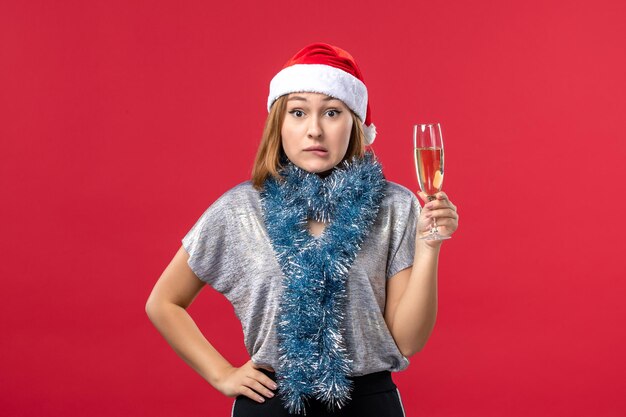 Expressive young woman posing for Christmas