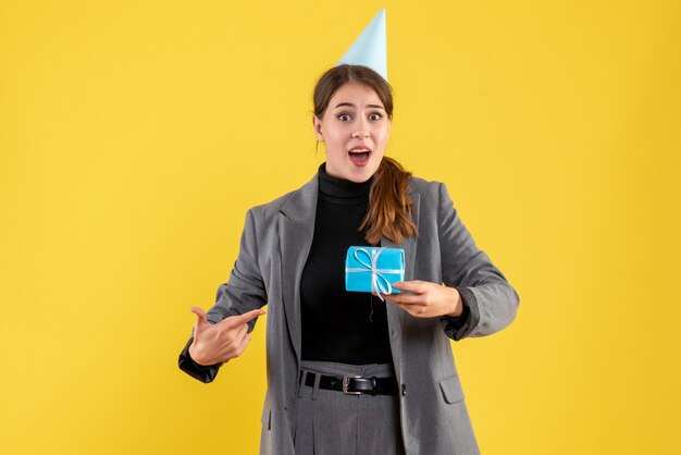 Expressive young woman posing for Christmas