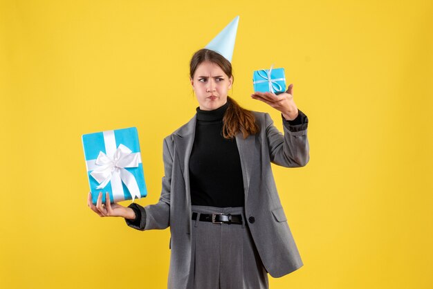 Expressive young woman posing for Christmas