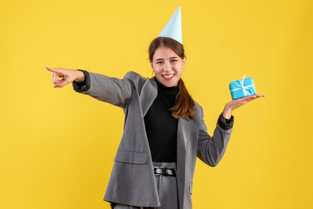 Expressive young woman posing for Christmas