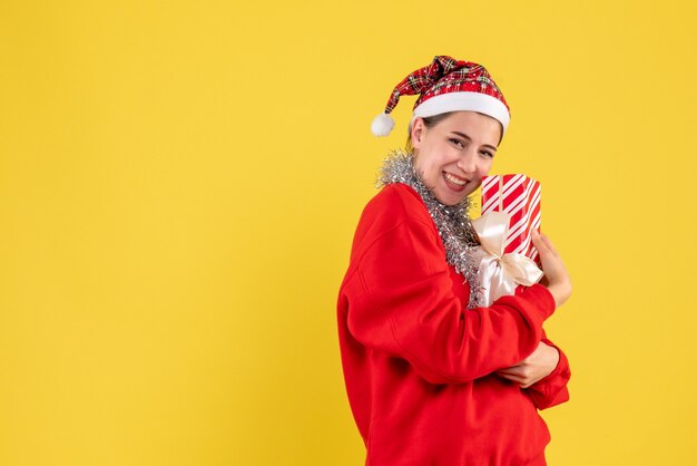 Expressive young woman posing for Christmas