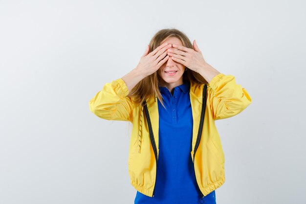 Expressive young woman posing in the studio